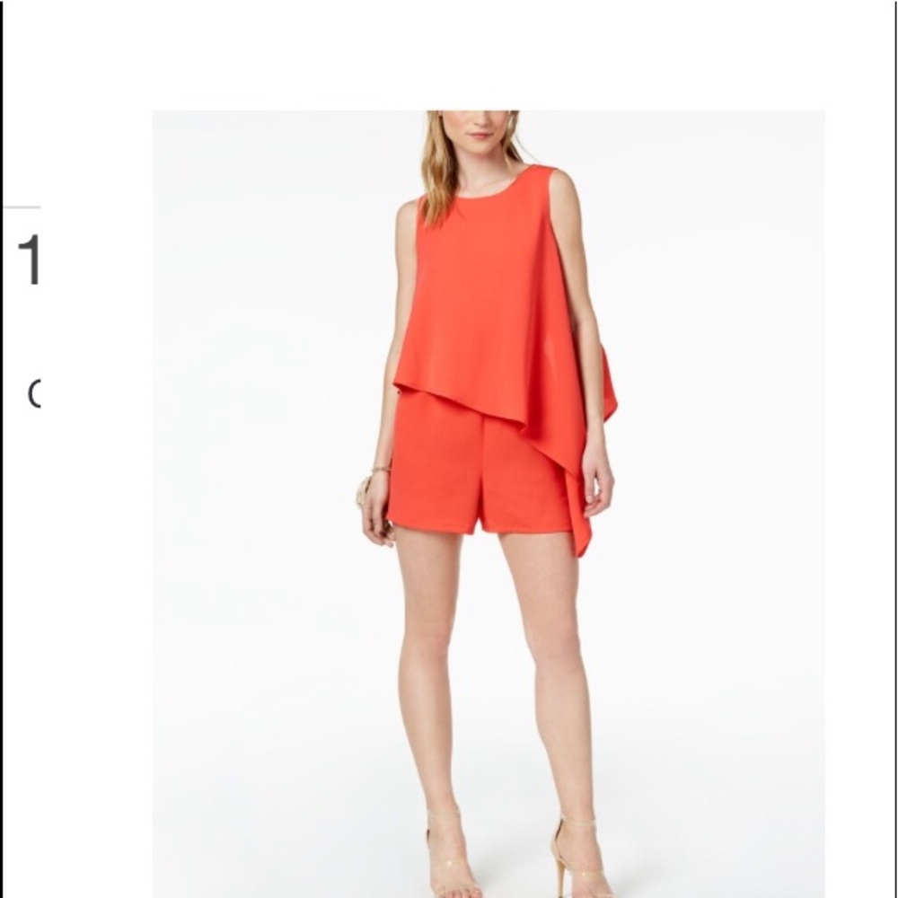 Bar lll coral sleeveless  jewel neck  romper